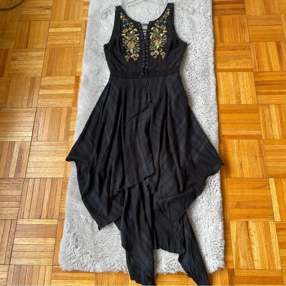 FREE PEOPLE Asymmetrical Embroidered Dress Bohemian‎ Festival